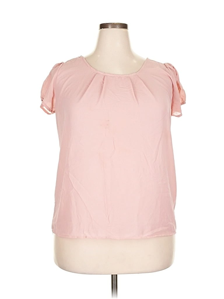 Wet Seal Short Sleeve Blouse In Pink