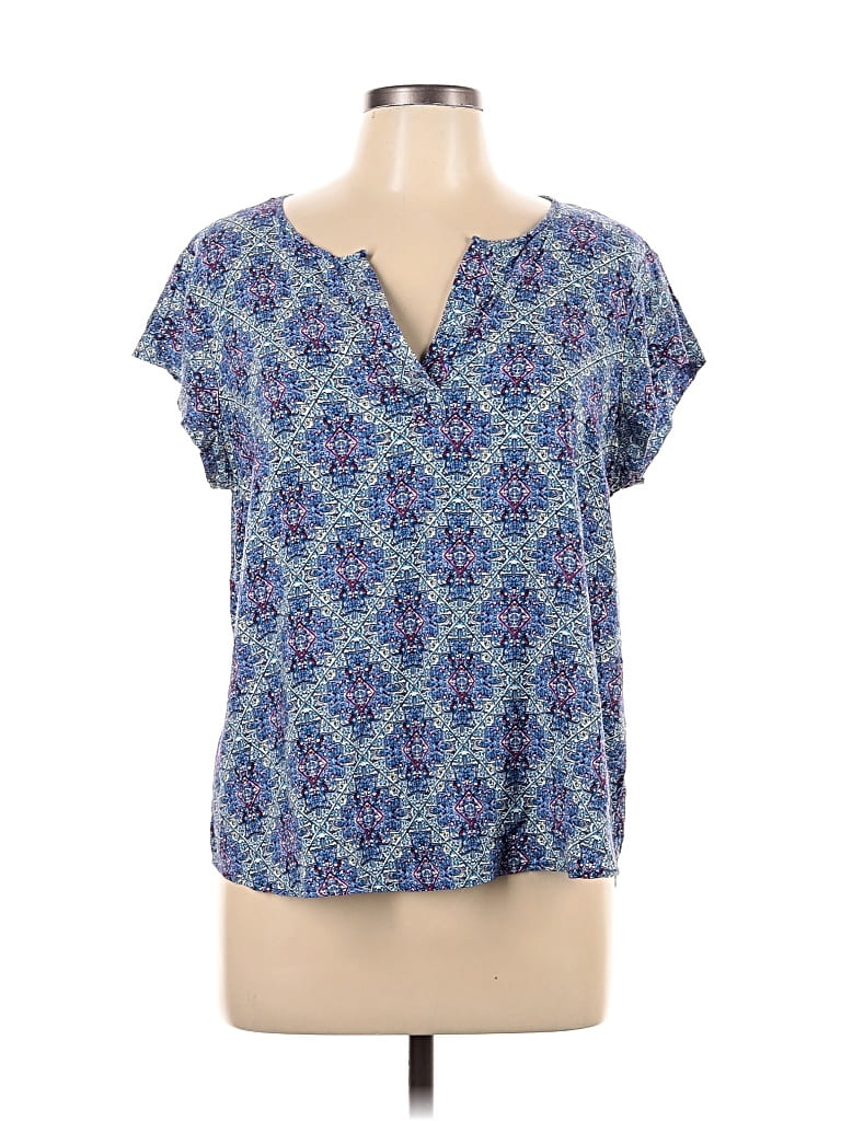 Pre-owned Artisan Ny Short Sleeve Blouse In Blue