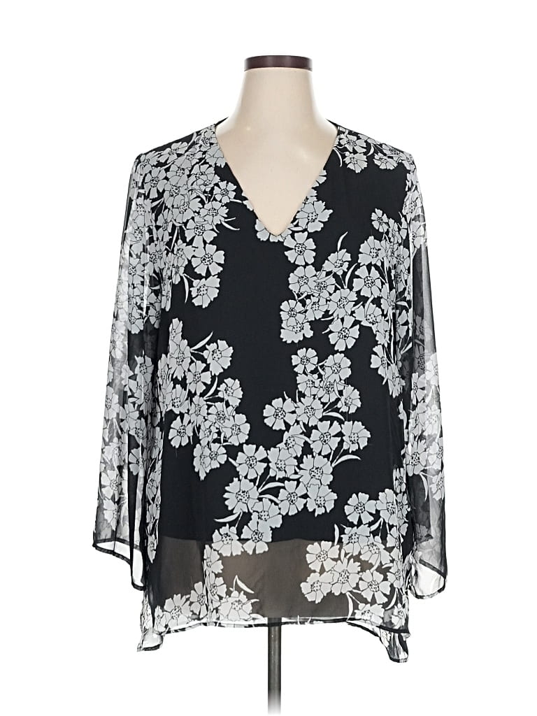 Pre-owned Vince Camuto 3/4 Sleeve Blouse In Black