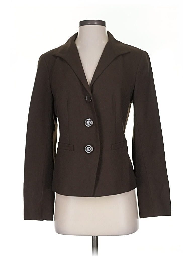 Pre-owned Lafayette 148 Wool Blazer Jacket In Brown