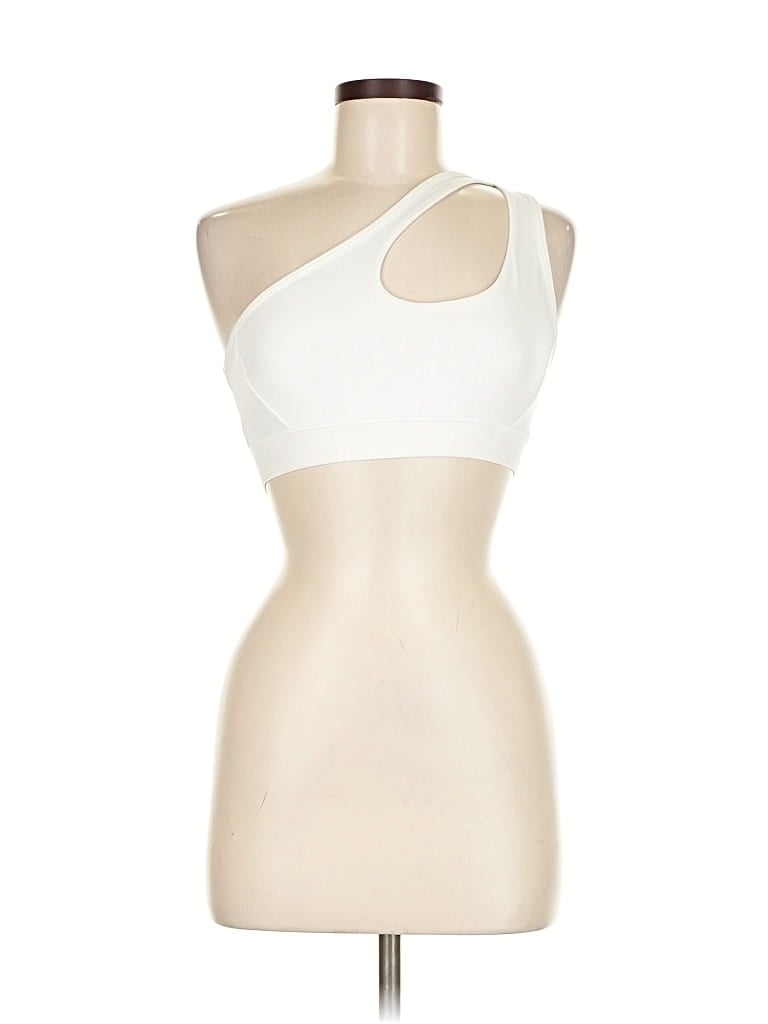 UNBRANDED Pre-owned Tank Top Ivory One Shoulder Neckline Tops In White