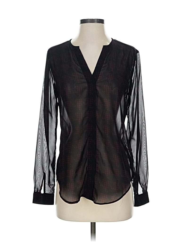 Pre-owned Banana Republic Factory Store Long Sleeve Blouse In Black