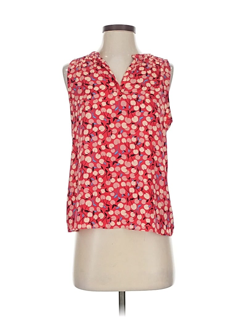 Pre-owned Ann Taylor Loft Sleeveless Blouse In Red