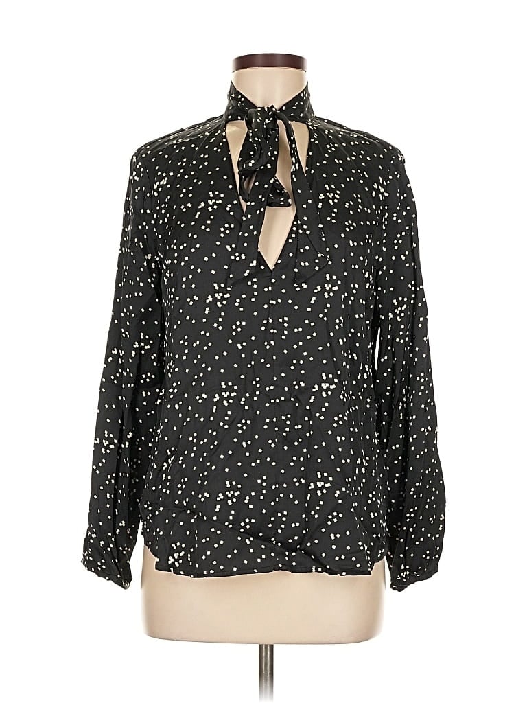 Pre-owned Gap Long Sleeve Blouse In Black