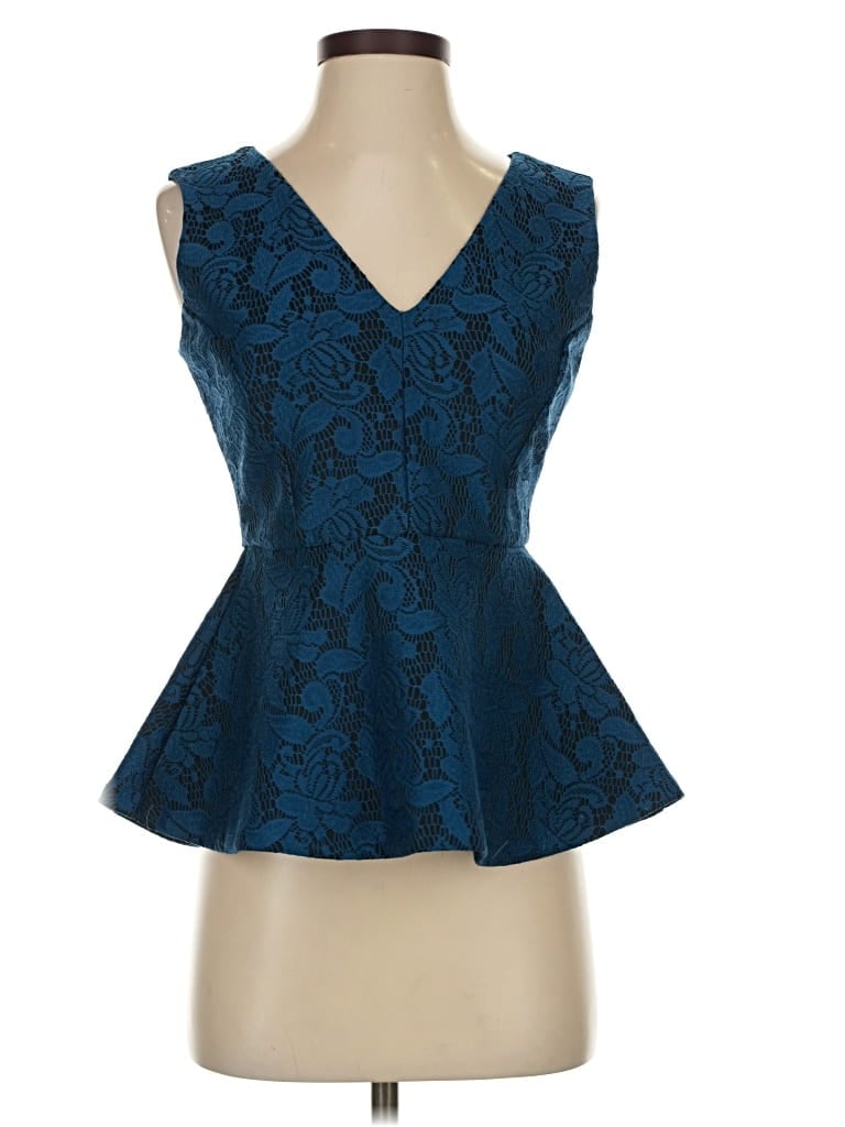 Pre-owned 7th Avenue Design Studio New York & Company Sleeveless Blouse In Blue