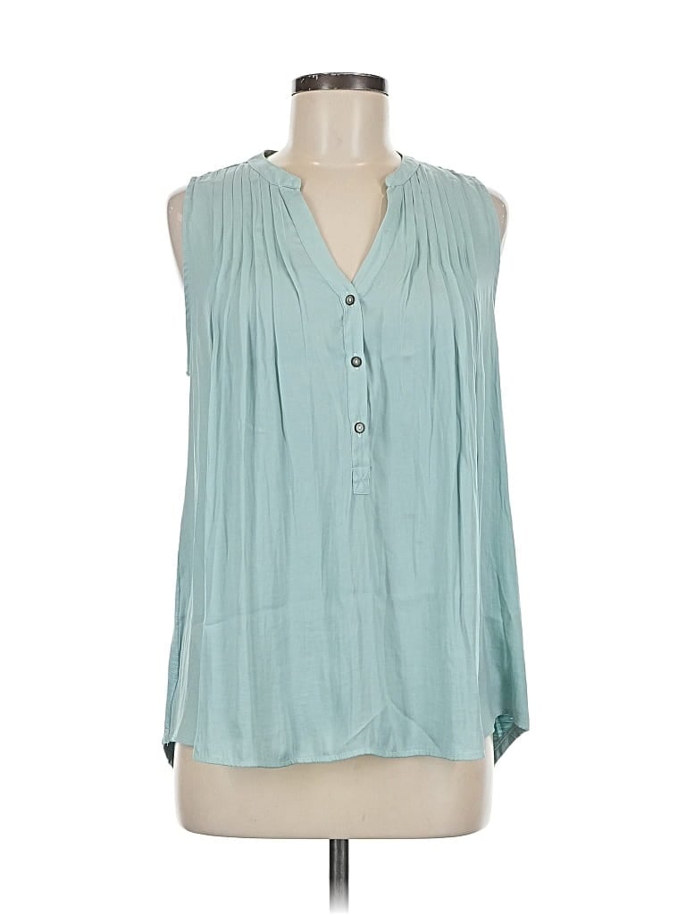 Pre-owned Left Coast By Dolan Sleeveless Blouse In Blue
