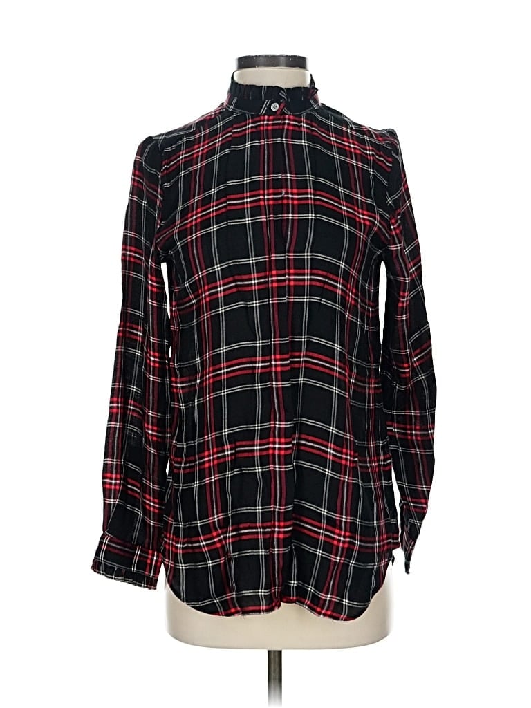 Pre-owned Ann Taylor Loft Long Sleeve Button Down Shirt In Black