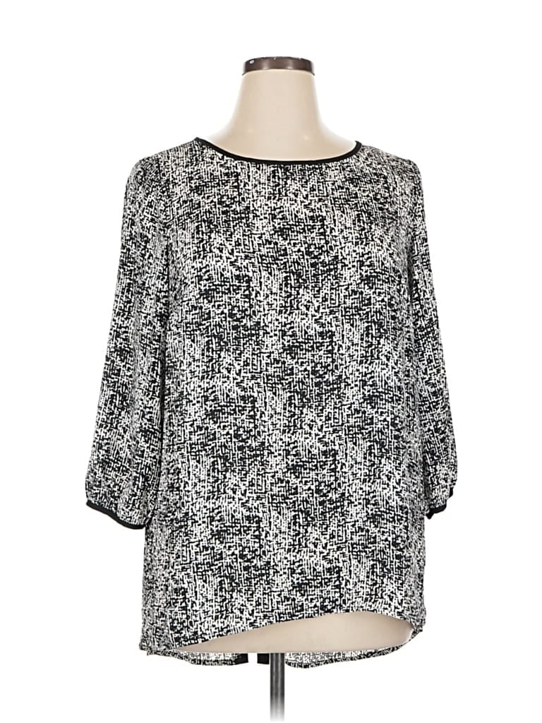 Pre-owned Ab Studio 3/4 Sleeve Blouse In Gray