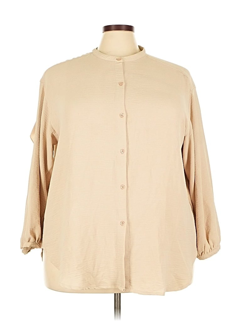 Pre-owned Max Studio 3/4 Sleeve Blouse In Brown