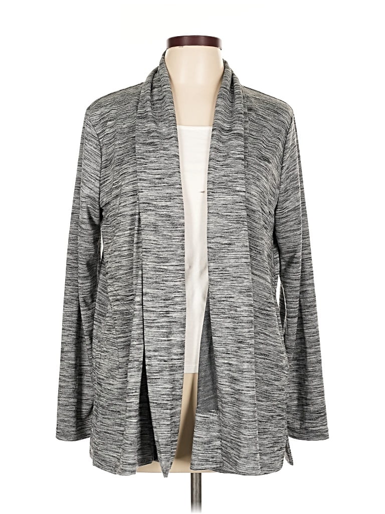 Pre-owned Jones New York Signature Cardigan Sweater In Gray