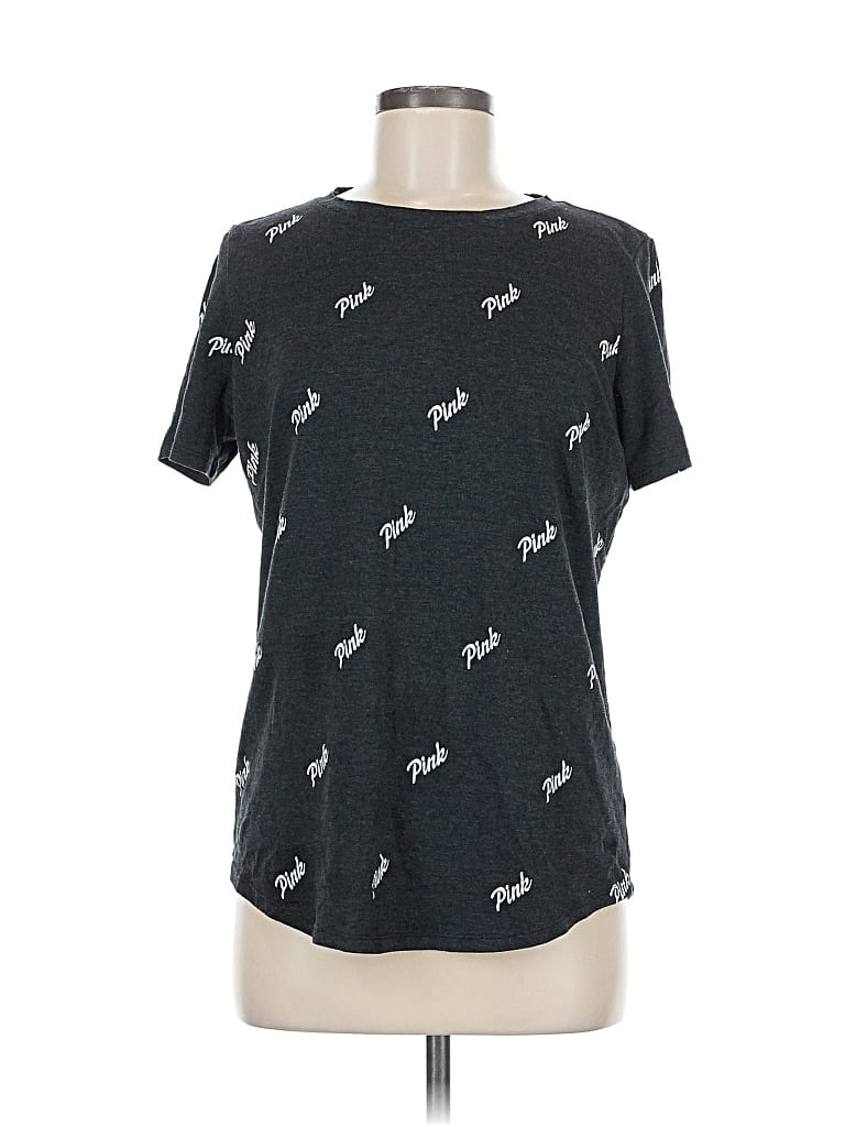 Pre-owned Victoria's Secret Pink Short Sleeve T-shirt In Black