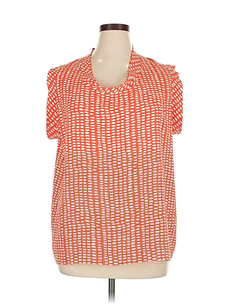 CABI Pre-owned Short Sleeve Blouse In Orange