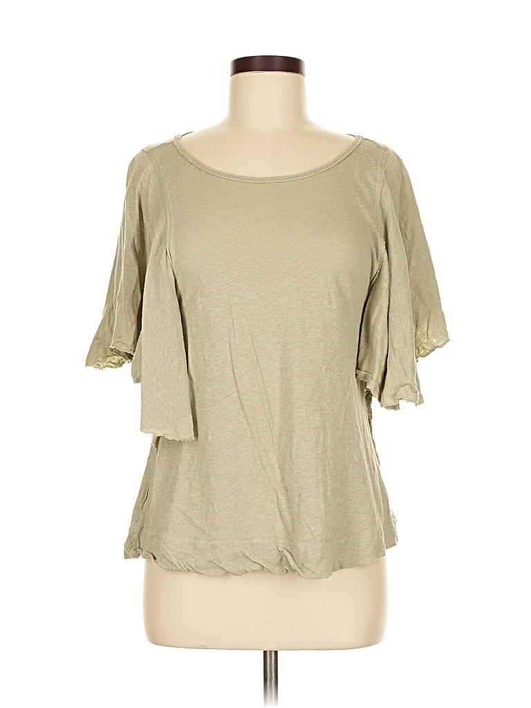 T.LA Pre-owned Short Sleeve Top Tan Square Neckline Tops In Brown