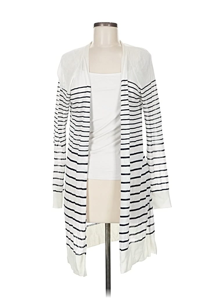 Pre-owned Ann Taylor Loft Cardigan Sweater In White