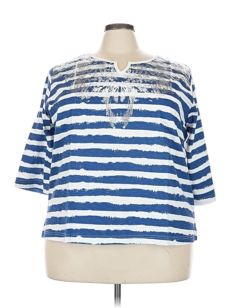 UNBRANDED Pre-owned 3/4 Sleeve T-shirt In Blue