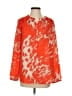 Yoana Baraschi 100% Polyester Animal Print Orange Long Sleeve Blouse Size XS - photo 1