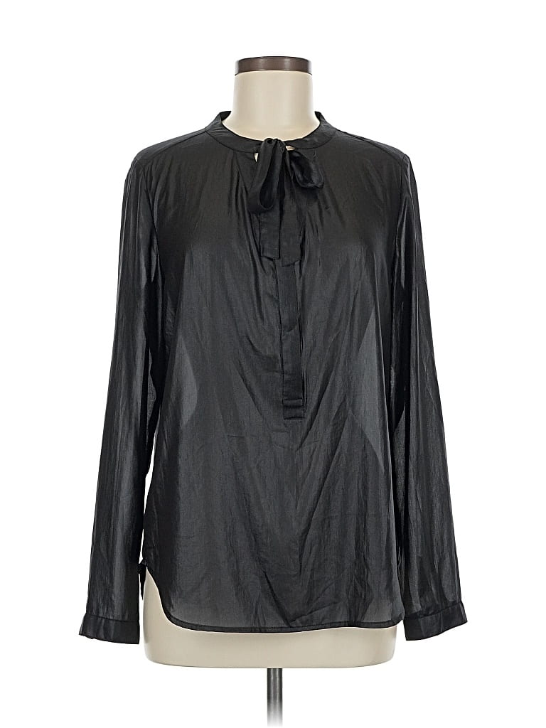 Pre-owned Trouve Long Sleeve Blouse In Black
