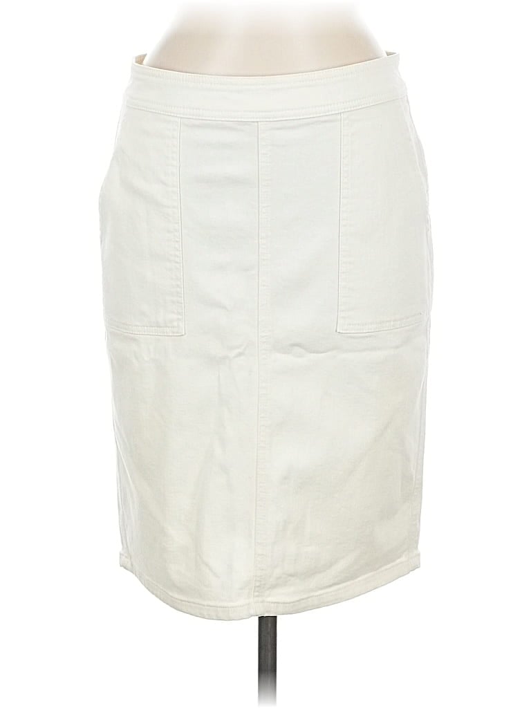 Pre-owned Lands' End Casual Skirt In White