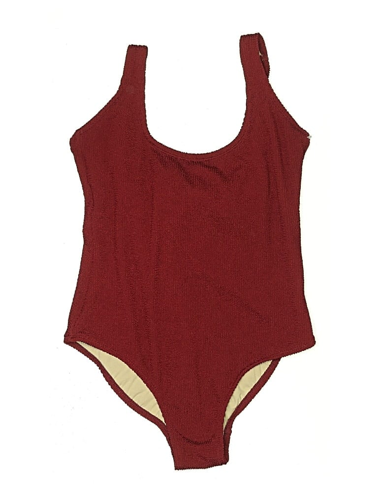 Pre-owned Unbranded One Piece Swimsuit In Burgundy