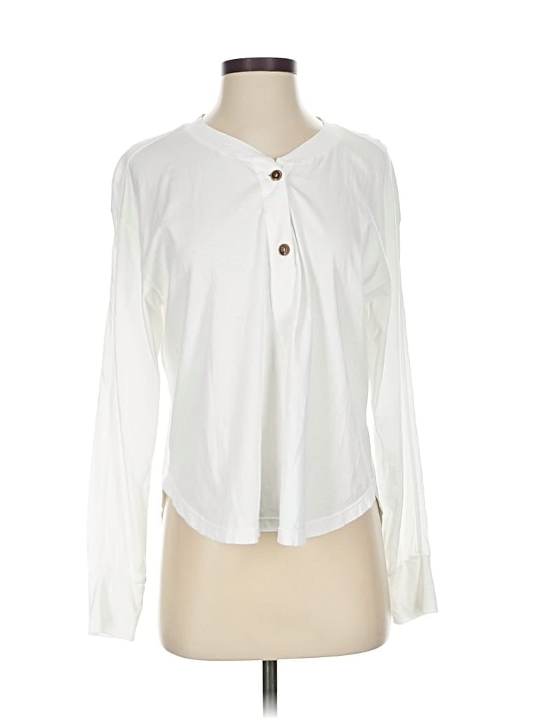 Pre-owned Xirena Long Sleeve Henley Shirt In White