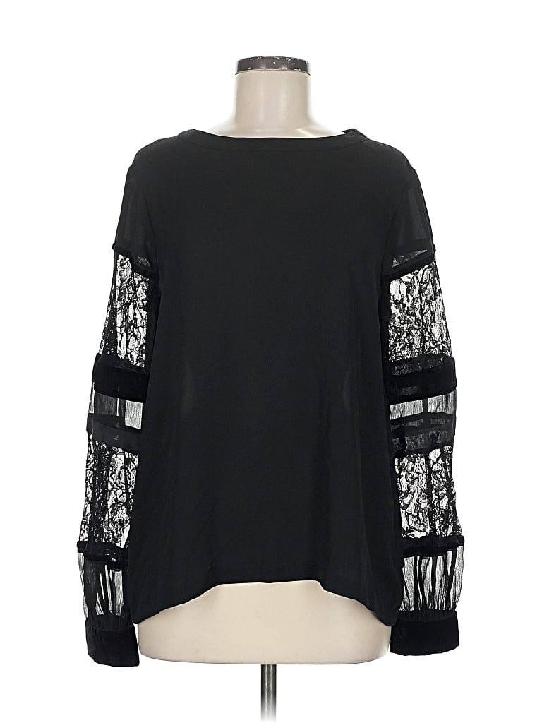 Pre-owned Ann Taylor Loft Long Sleeve Blouse In Black
