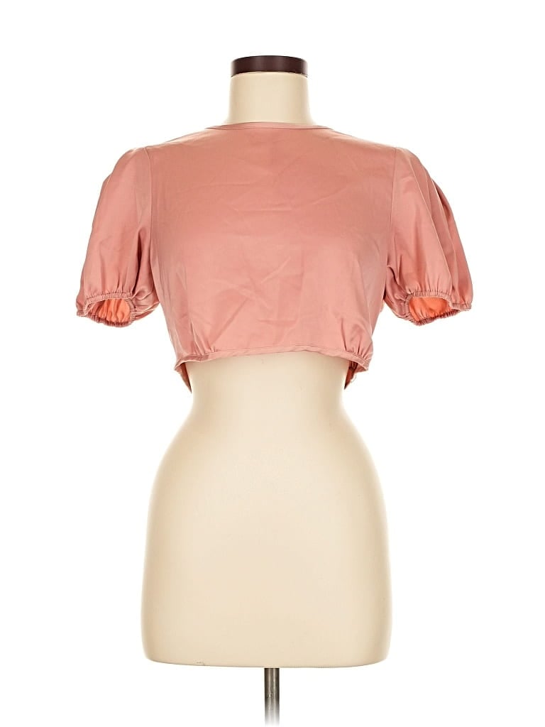 Pre-owned Wayf Short Sleeve Top Orange Sweetheart Neckline Tops