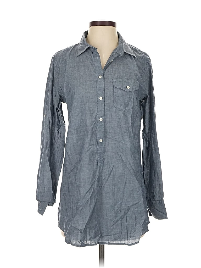 Pre-owned J.crew Factory Store Long Sleeve Button Down Shirt In Gray