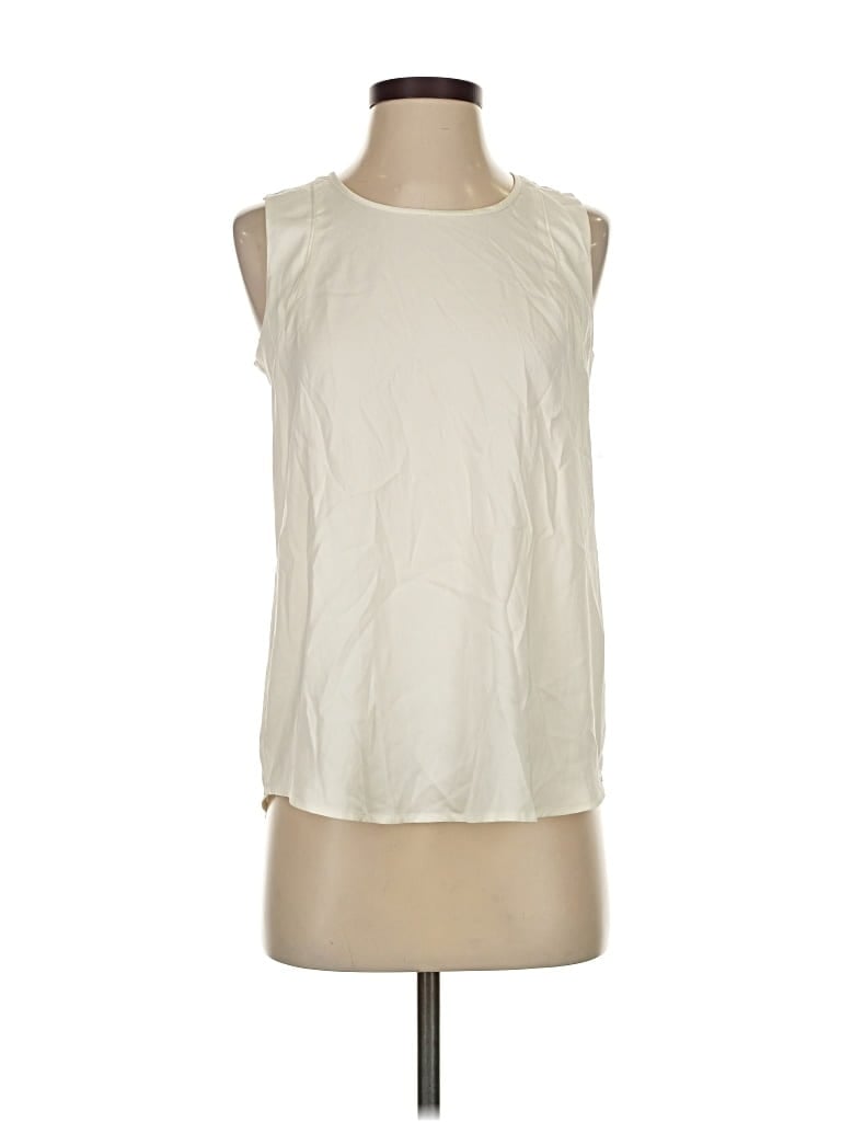 Pre-owned Ann Taylor Sleeveless T-shirt In White
