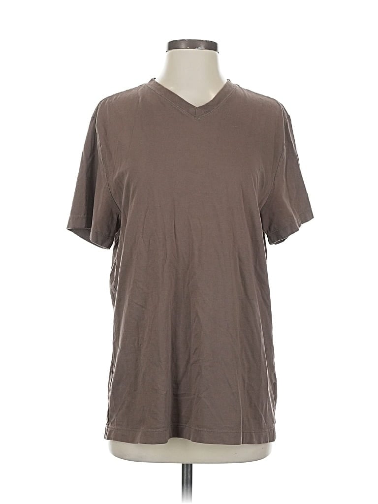 Pre-owned Sonoma Life + Style Short Sleeve Top Brown V Neck Tops