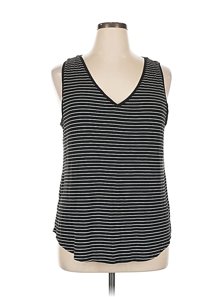 Pre-owned Dip Tank Top Black Plunge Neckline Tops