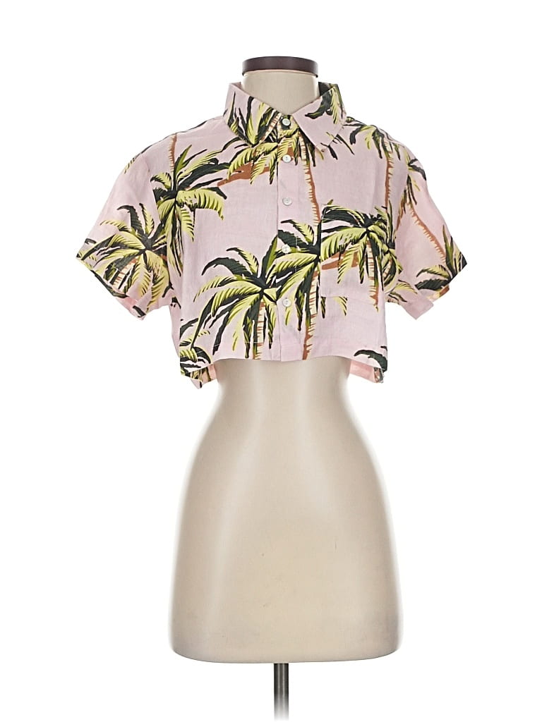 Click to view more detailed imagery on our partner's website Pre-owned Solid & Striped Short Sleeve Blouse In Pink