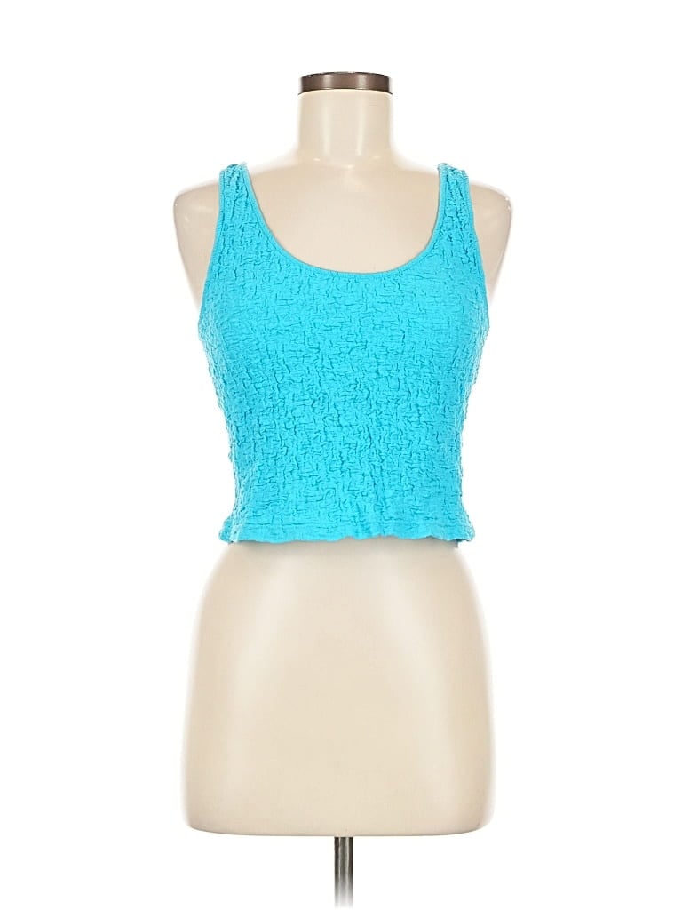 A NEW DAY Pre-owned Tank Top Teal Strapless Neckline Tops In Blue