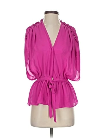 Haute Hippie 3/4 Sleeve Silk Top (view 1)