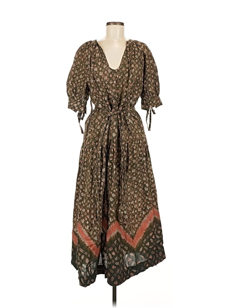 Pre-owned Caara Casual Dress In Brown