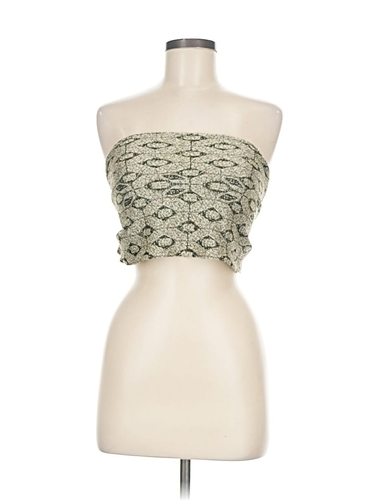 Pre-owned Carlisle Tube Top Gold Strapless Neckline Tops