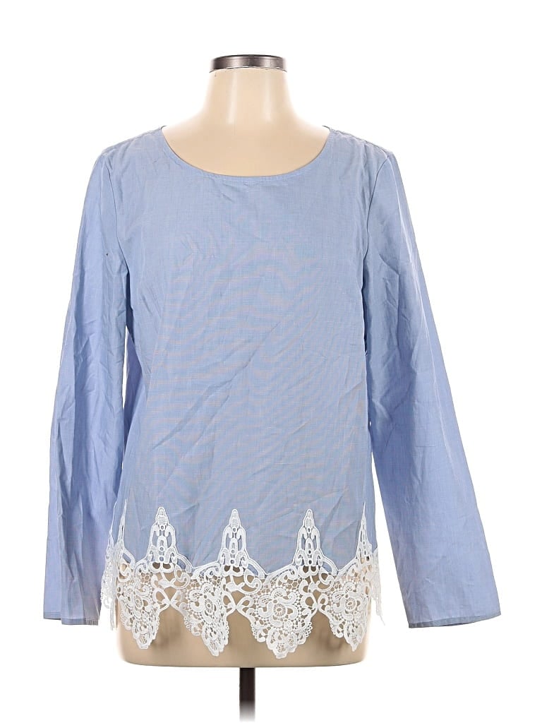 Talbots Long Sleeve Blouse In Blue