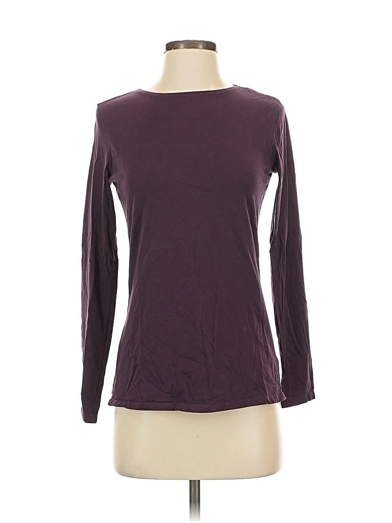 Pre-owned Coldwater Creek Long Sleeve T-shirt In Burgundy