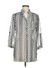 Assorted Brands 100% Polyester Chevron-herringbone Silver 3/4 Sleeve Blouse Size M - photo 1