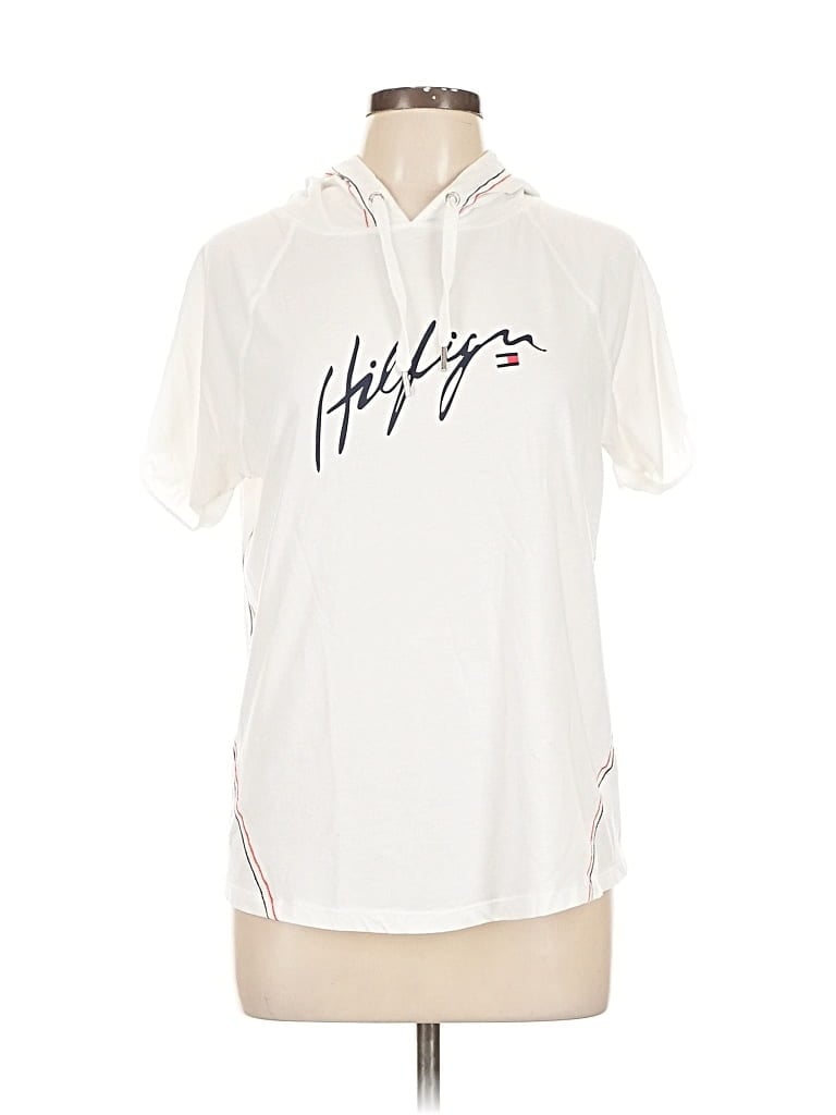 Pre-owned Tommy Hilfiger Sport Cardigan Sweater In White