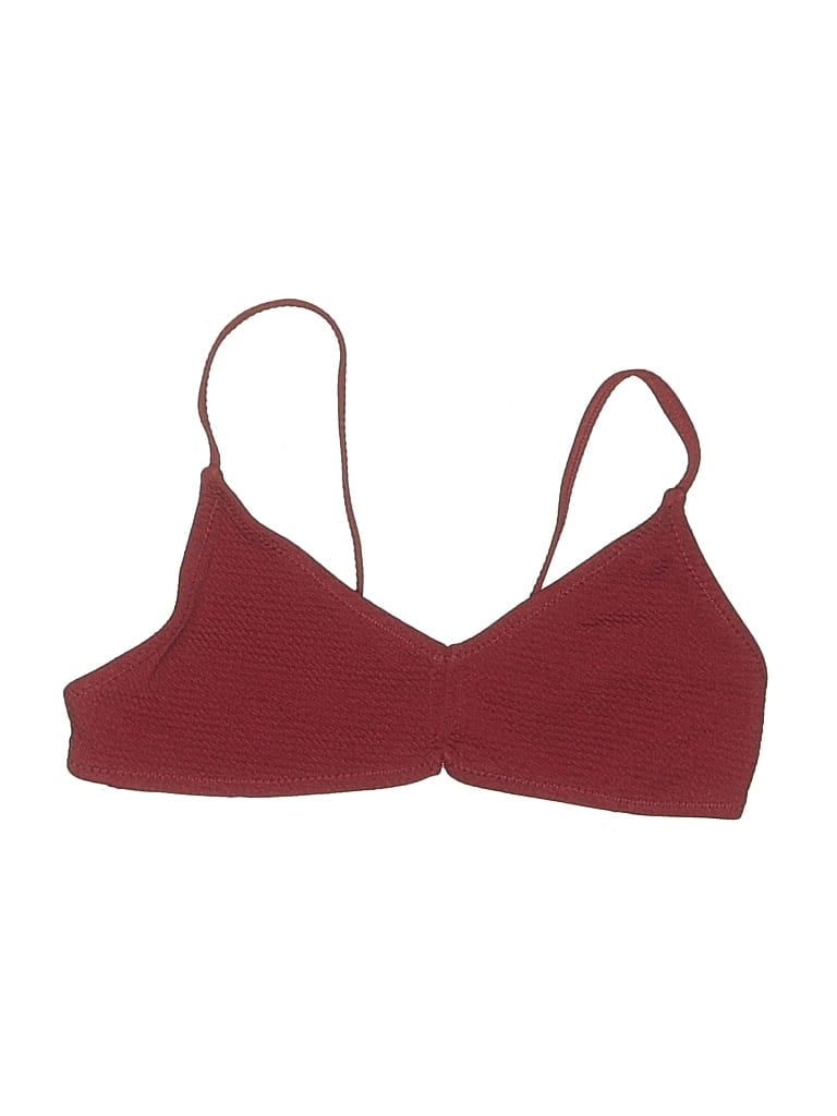 Pre-owned Unbranded Swimsuit Top Burgundy Swimwear