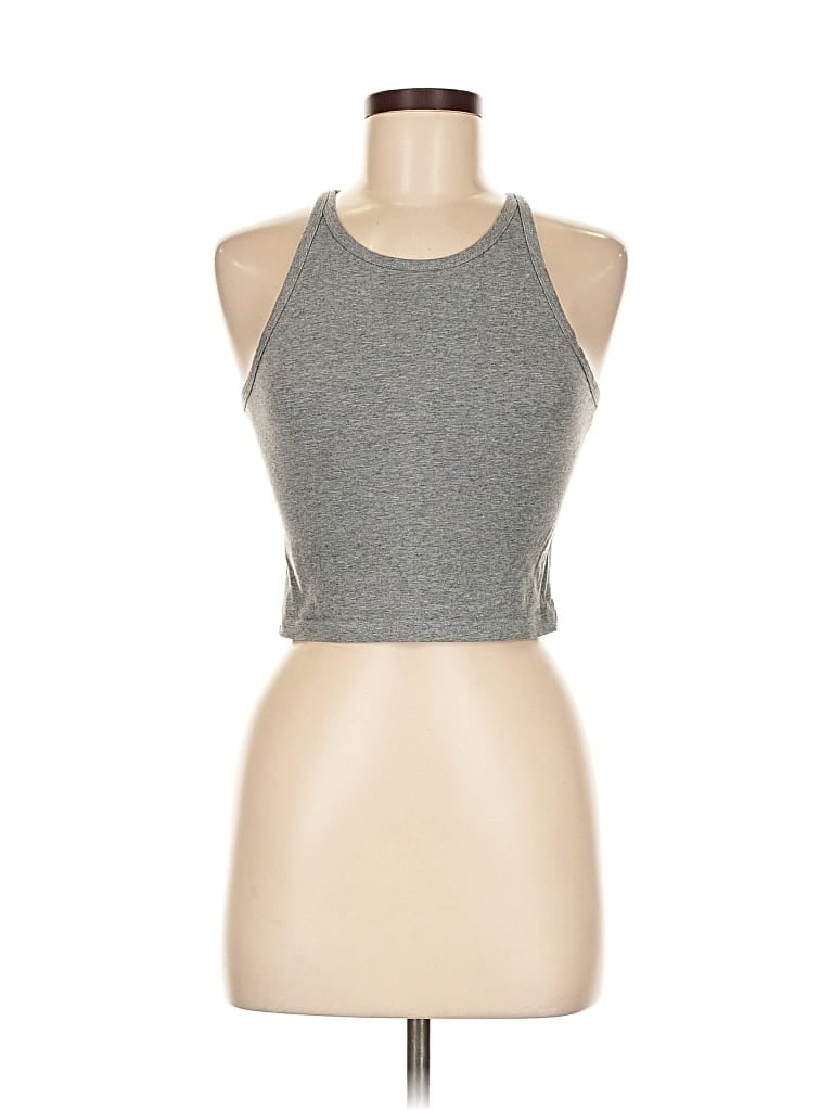 Pre-owned Unbranded Tank Top Gray Halter Neckline Tops