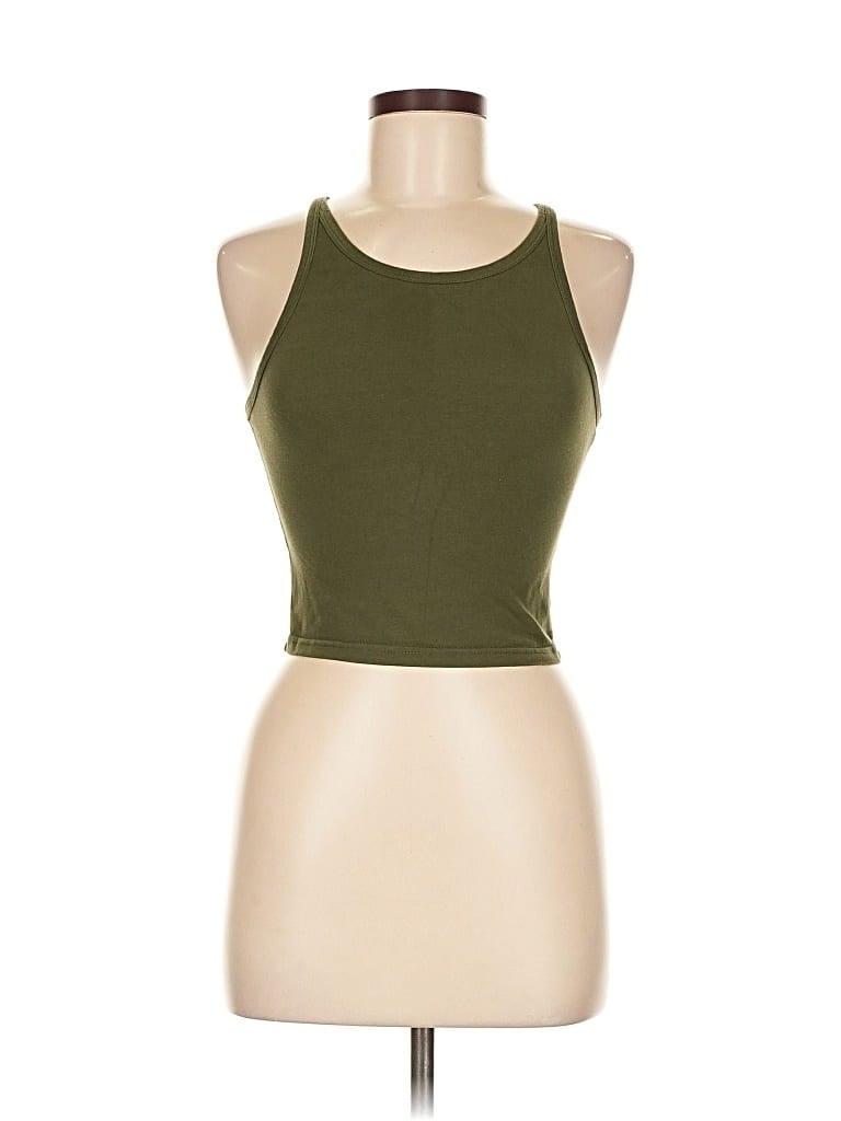 UNBRANDED Pre-owned Tank Top Green Halter Neckline Tops