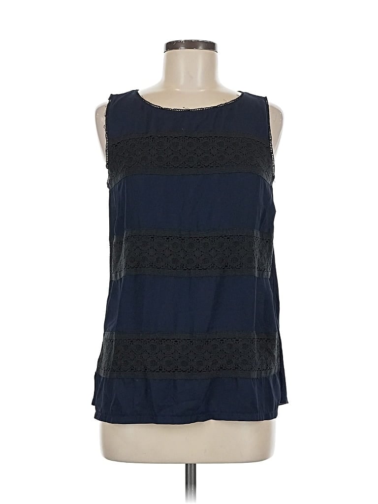 Pre-owned Ann Taylor Loft Sleeveless Blouse In Blue