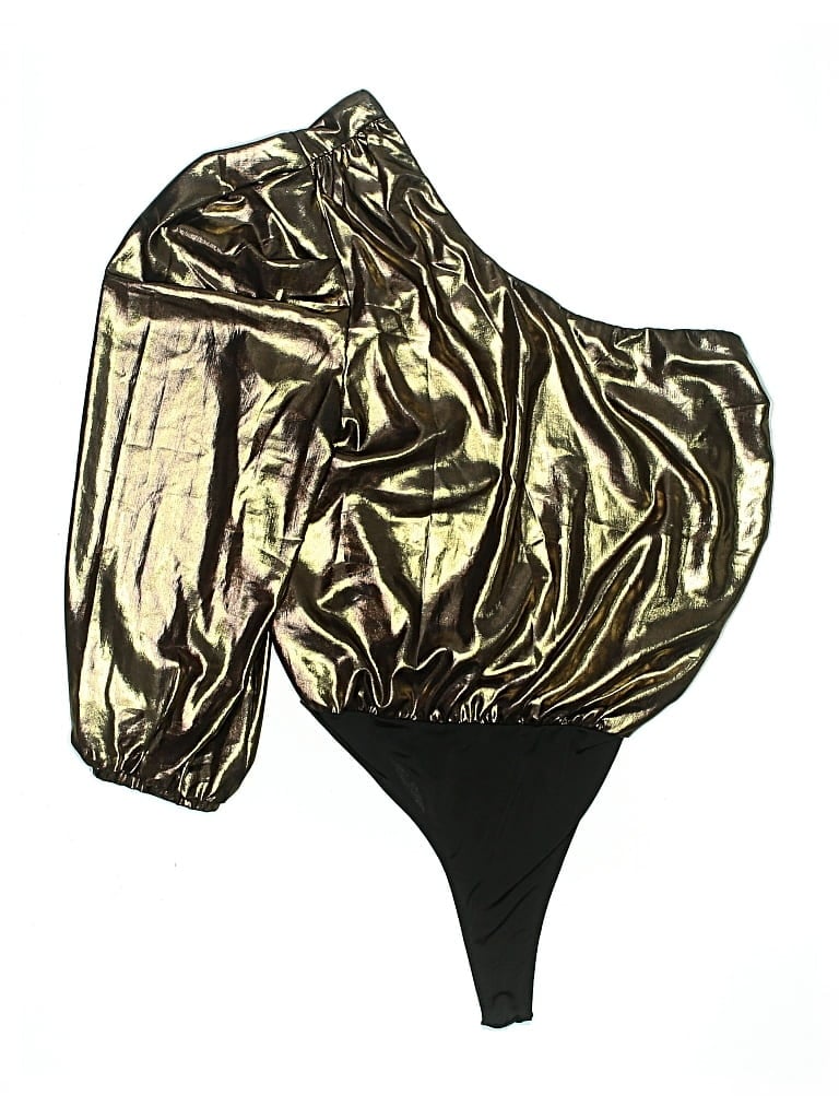 Pre-owned Misa Bodysuit In Gold