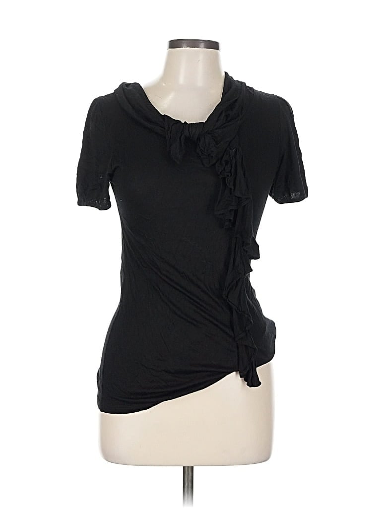 Pre-owned Zara Collection Short Sleeve Top Black Cowl Neck Tops