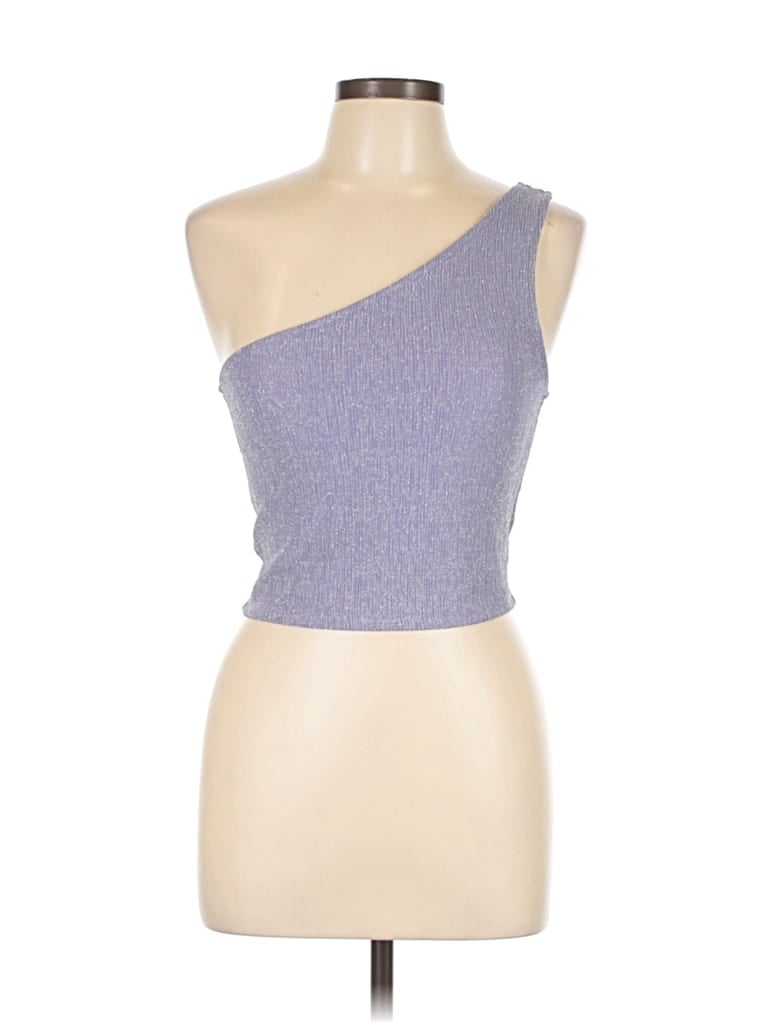 Forever 21 Tank Top Purple One Shoulder Neckline Tops In Purple