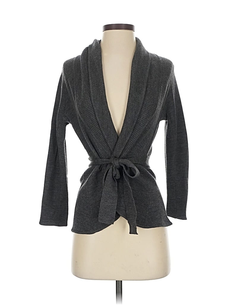 Pre-owned Bcbgmaxazria Wool Cardigan Sweater In Gray