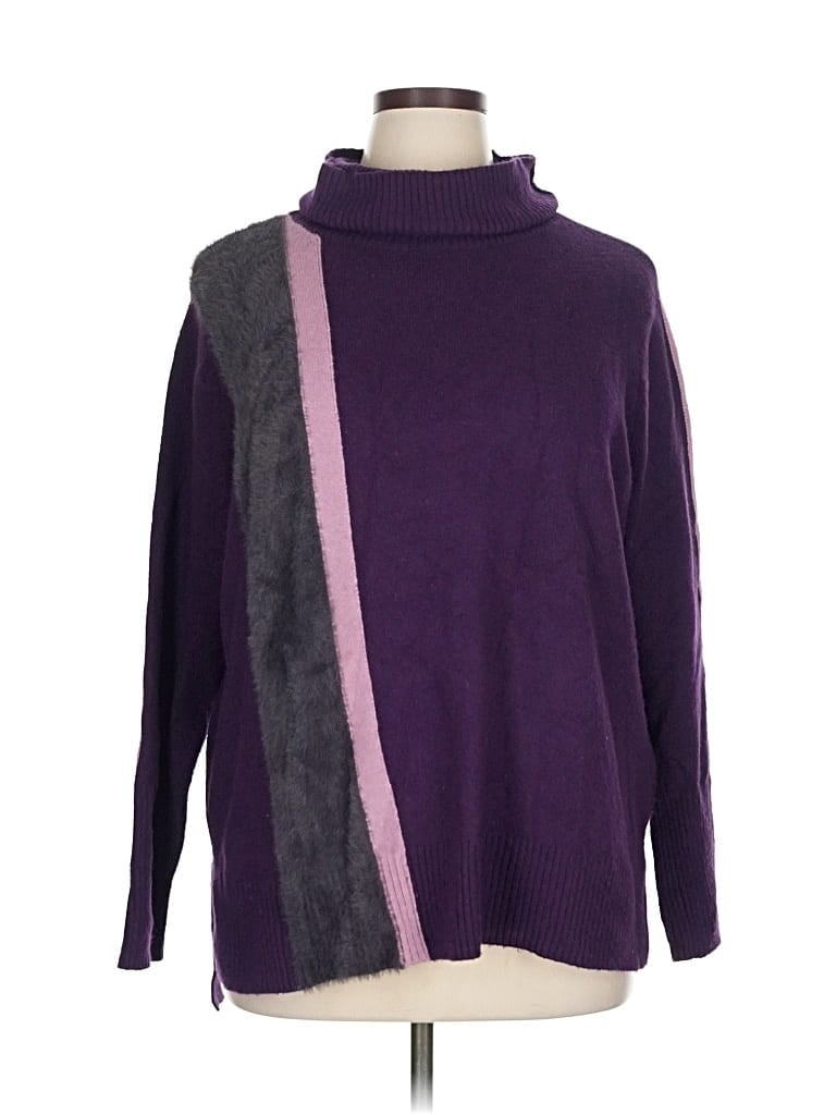 Pre-owned Simply Vera Vera Wang Turtleneck Sweater In Purple