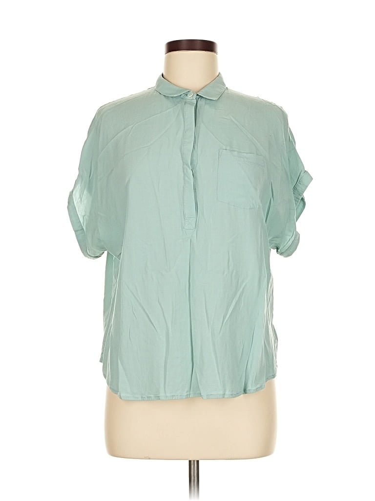 Pre-owned Adriano Goldschmied Short Sleeve Blouse In Blue