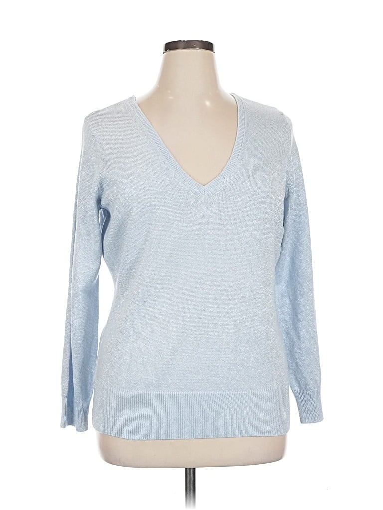 Pre-owned New York And Company Pullover Sweater In Blue